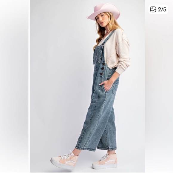 Women's Denim Overalls - Picture 2 of 5